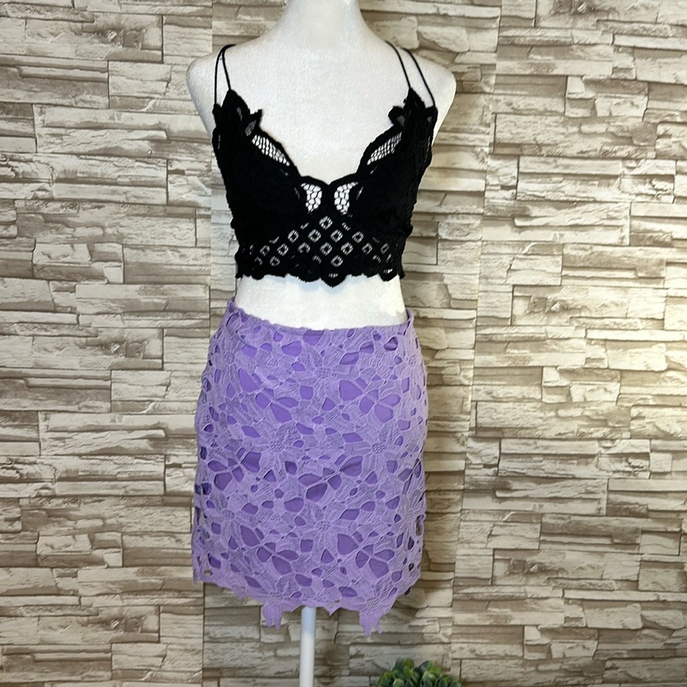 The Hanger Lavender crochet skirt